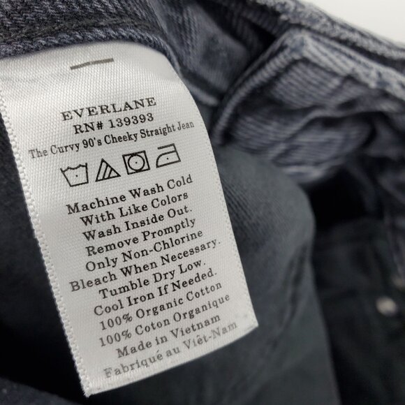 Everlane The Curvy 90's Cheeky Straight Grey Women's Denim Jeans 28 Regular - Picture 8 of 11
